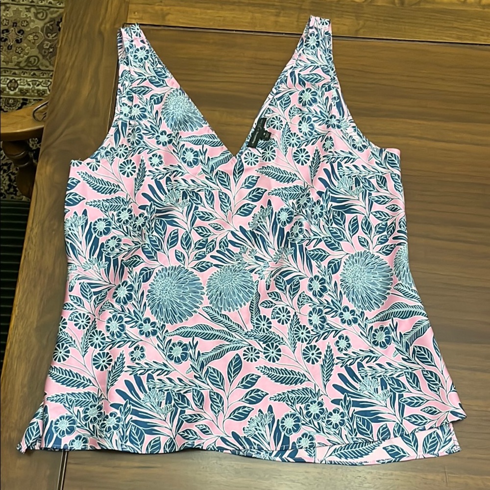Floral Pink and Blue Women's Top